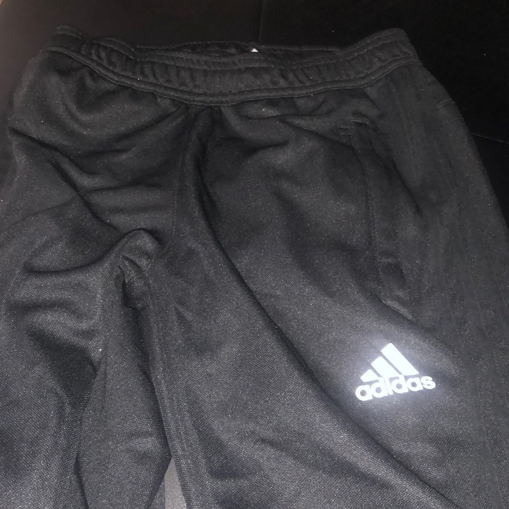 Boys black on black Adidas’s trio pants size M 11/12